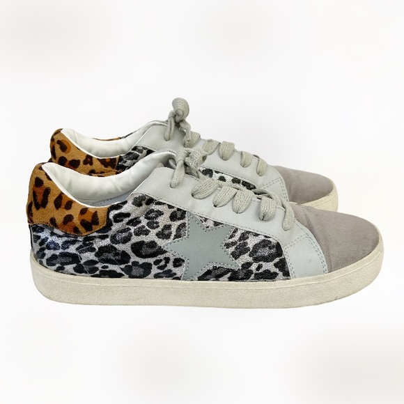 Madden Girl Larrk Foiled Leopard Print Sneaker Size 6.5M - Picture 4 of 9